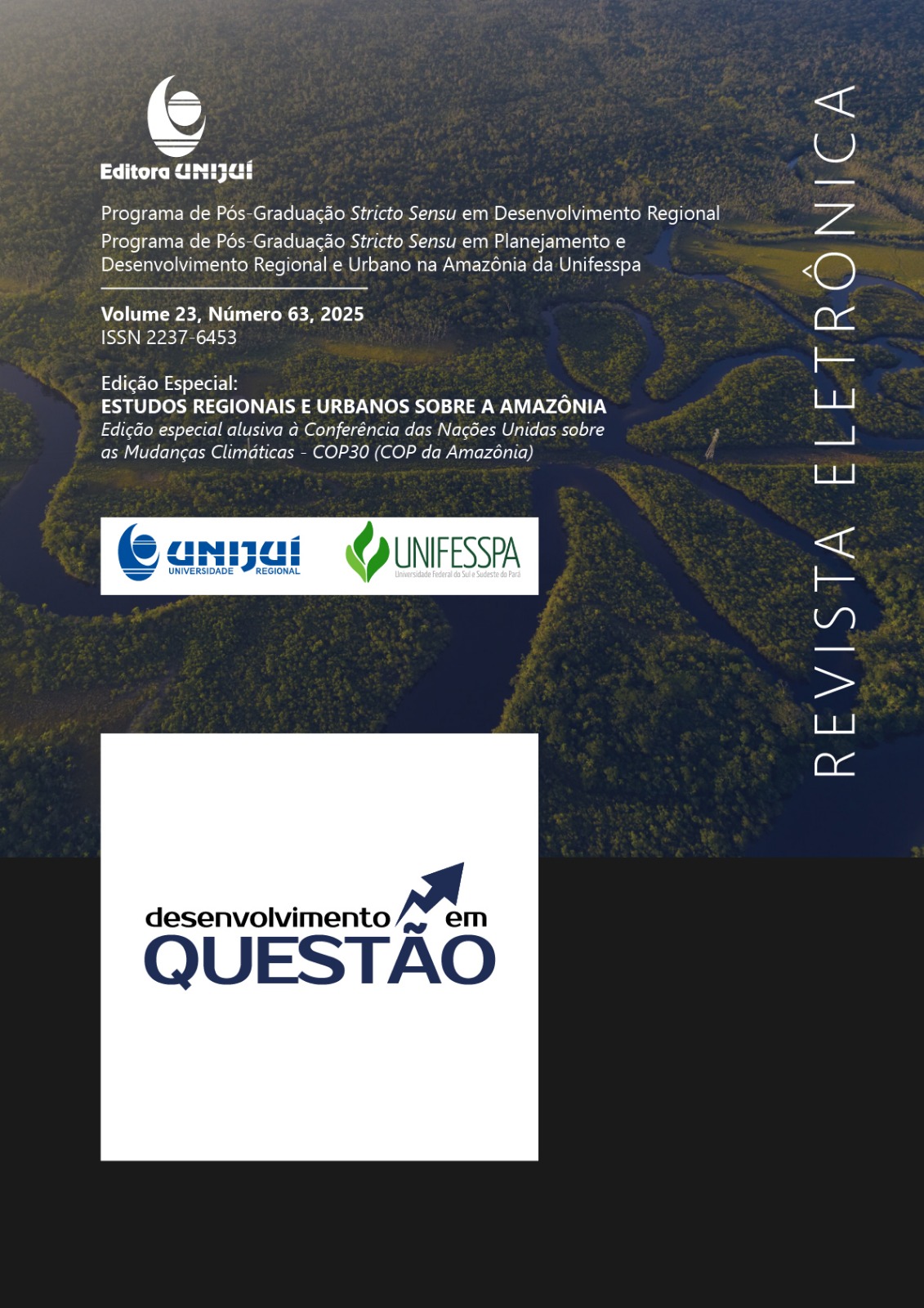 					Visualizar v. 23 n. 63 (2025): Edição Especial - Estudos Regionais e Urbanos sobre a Amazônia
				